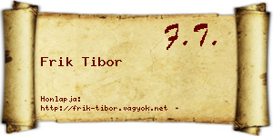 Frik Tibor névjegykártya